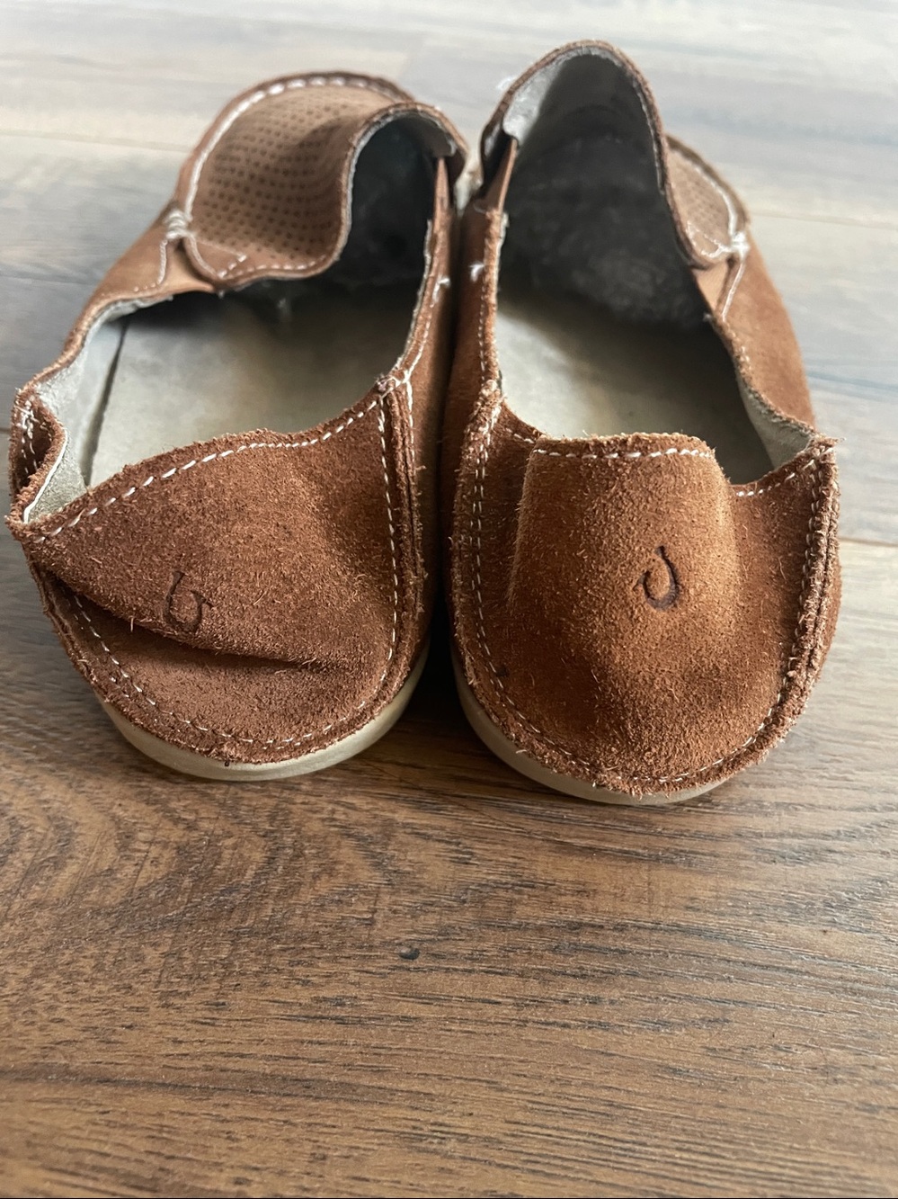 Olukai Women’s Nohea Perf Brown Suede Leather Loafers Size 9 - Picture 7 of 13